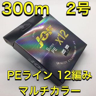 (L08)　PE ライン・12編・2号・マルチカラー・300ｍ(釣り糸/ライン)
