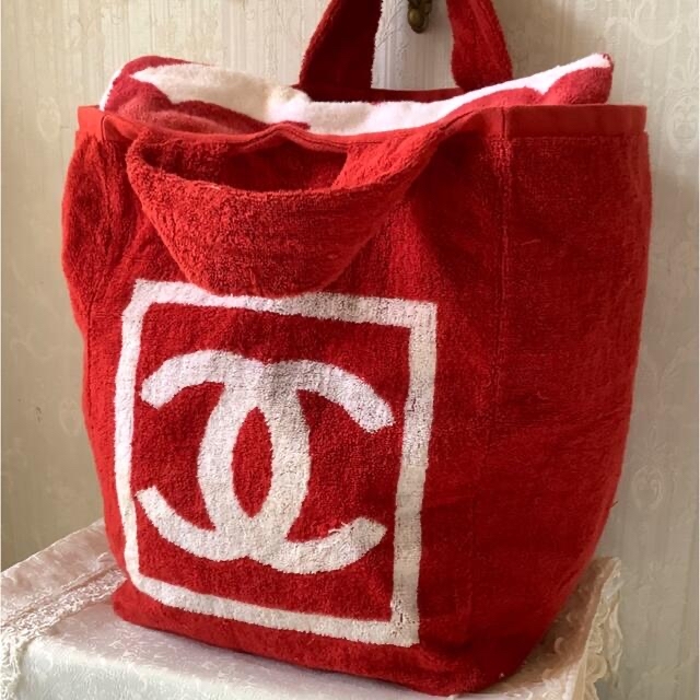 専用　CHANEL パイル地　トートバッグ　大判タオルセット