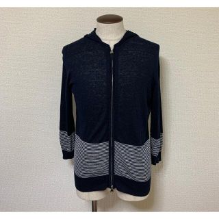 コムサメン(COMME CA MEN)のCOMME CA MEN コムサメン リネンフードカーディガン M(パーカー)