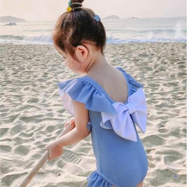 水着　リボン　韓国 キッズ/ベビー/マタニティのキッズ服女の子用(90cm~)(水着)の商品写真