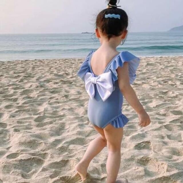水着　リボン　韓国 キッズ/ベビー/マタニティのキッズ服女の子用(90cm~)(水着)の商品写真