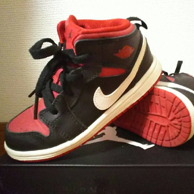 NIKE ナイキ  ジョーダン1 MID ベビー　キッズ　15cm 黒赤