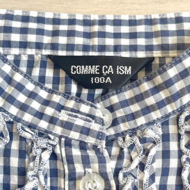 COMME CA ISM(コムサイズム)の 美品★ECOMME CA ISM ギンガムチェック ノースリーブシャツ 100 キッズ/ベビー/マタニティのキッズ服女の子用(90cm~)(ブラウス)の商品写真