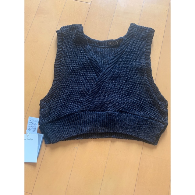 SeaRoomlynn(シールームリン)のpaper Knit 2way トップス　ブラック　セットアップ レディースのトップス(カットソー(半袖/袖なし))の商品写真