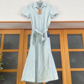極美品 ローレンラルフローレン デニム マキシ丈 ワンピース ウエスト ...