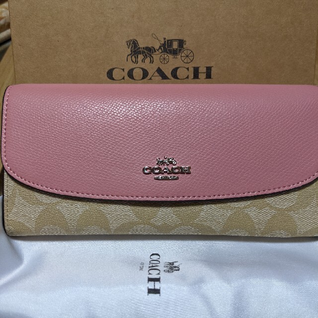 COACH(コーチ)のCOACH  長財布　シグネチャー　ピンク レディースのファッション小物(財布)の商品写真