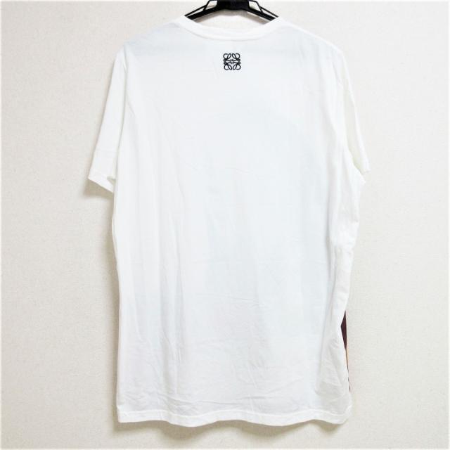 LOEWE ロエベ 21年 レター エンブロイダリー 半袖Ｔシャツ トップス H526Y22J24 ホワイト サイズL 良品  55619