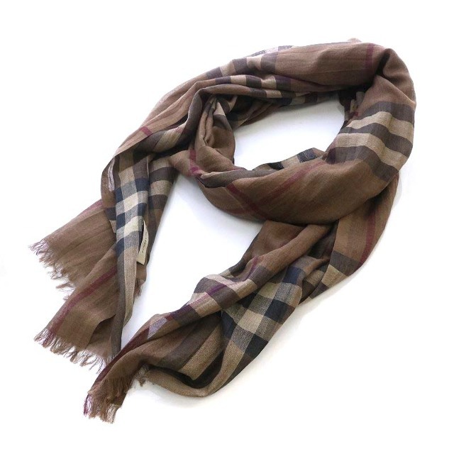 バーバリー BURBERRY ストール ノバチェック シルク混 フリンジ バーバリー BURBERRY ストール ノバチェック シルク混 フリンジ