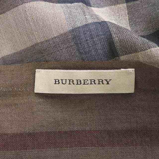 BURBERRY(バーバリー)のバーバリー BURBERRY ストール ノバチェック シルク混 フリンジ 茶色 レディースのファッション小物(ストール/パシュミナ)の商品写真