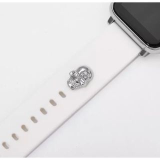 Applewatchバンドホールアクセサリー シルバー スカル💀(その他)