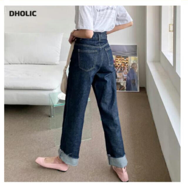 dholic(ディーホリック)のDHOLIC ツーボタンインディゴデニムパンツ レディースのパンツ(デニム/ジーンズ)の商品写真