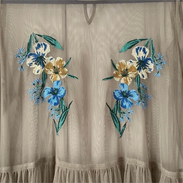 Ray BEAMS - Ray BEAMS / フラワー 刺繍 チュールワンピース の通販 by