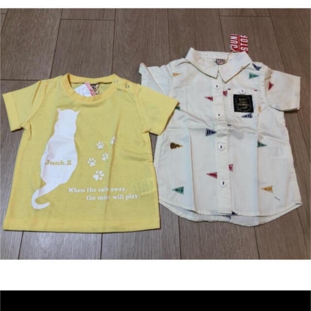 【riraさん専用】キッズTシャツandシャツ３点セット　95 キッズ/ベビー/マタニティのキッズ服男の子用(90cm~)(Tシャツ/カットソー)の商品写真