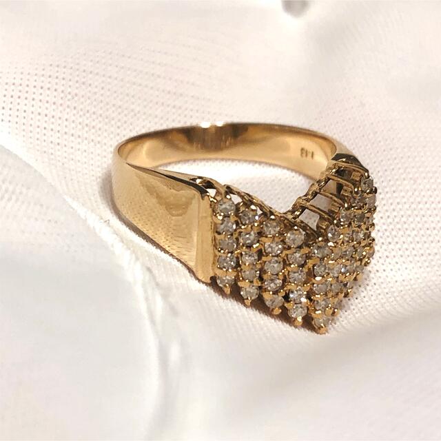 新品仕上げ⭐︎ K18 天然ダイヤモンド リング　11号 レディースのアクセサリー(リング(指輪))の商品写真
