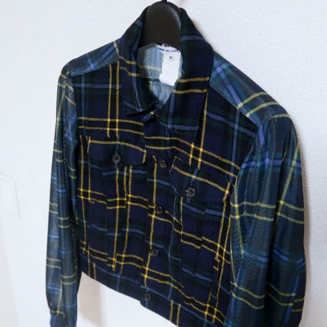 COMME des GARCONS(コムデギャルソン)のCOMME des GARCONS シースルー チェック 異素材 ジャケット レディースのトップス(カーディガン)の商品写真