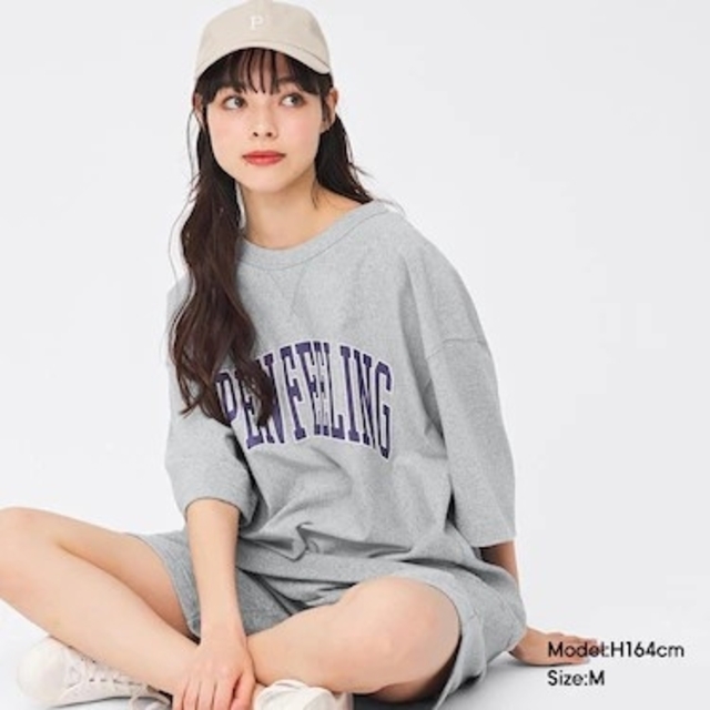 GU(ジーユー)のGU　スウェＴ　Ｓ　グレー　メンズ メンズのトップス(Tシャツ/カットソー(半袖/袖なし))の商品写真