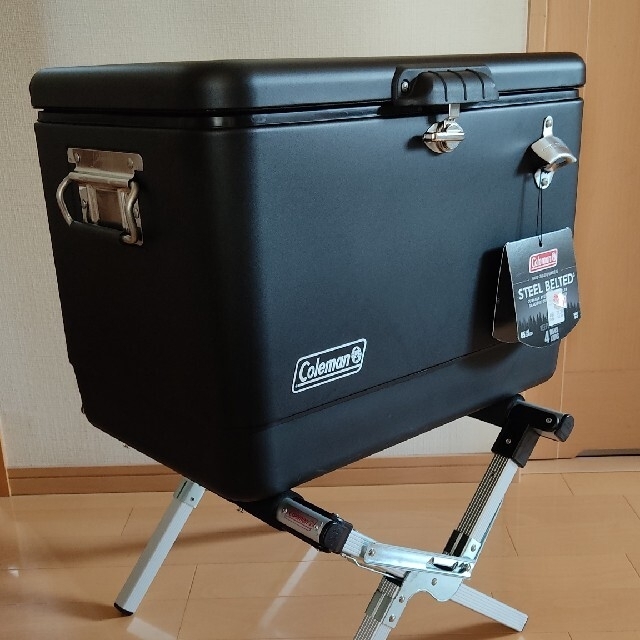 スチールベルトクーラー クーラーボックススタンド付 スチールベルト ミッドナイト