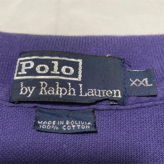 POLO RALPH LAUREN(ポロラルフローレン)の90s 古着 ポロ ラルフローレン XXL 刺繍ロゴ ボーダー ビッグシルエット メンズのトップス(ポロシャツ)の商品写真