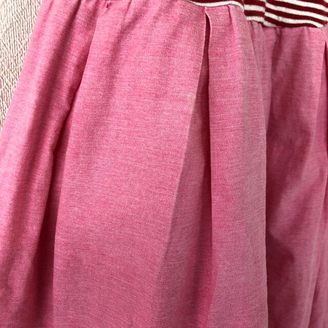 mezzo piano(メゾピアノ)のmezzo piano ワンピース　リボン　レース　ボーダー　130 キッズ/ベビー/マタニティのキッズ服女の子用(90cm~)(ワンピース)の商品写真