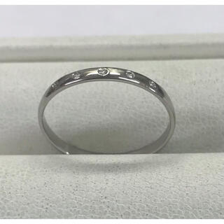 ★大きめの20号★プラチナPt900/ダイヤモンド5P・デザインリング★0.05(リング(指輪))