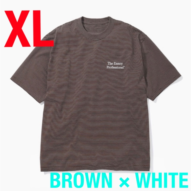 Tシャツ/カットソー(半袖/袖なし)ennoy S/S Border T-Shirt  BROWN × WHITE