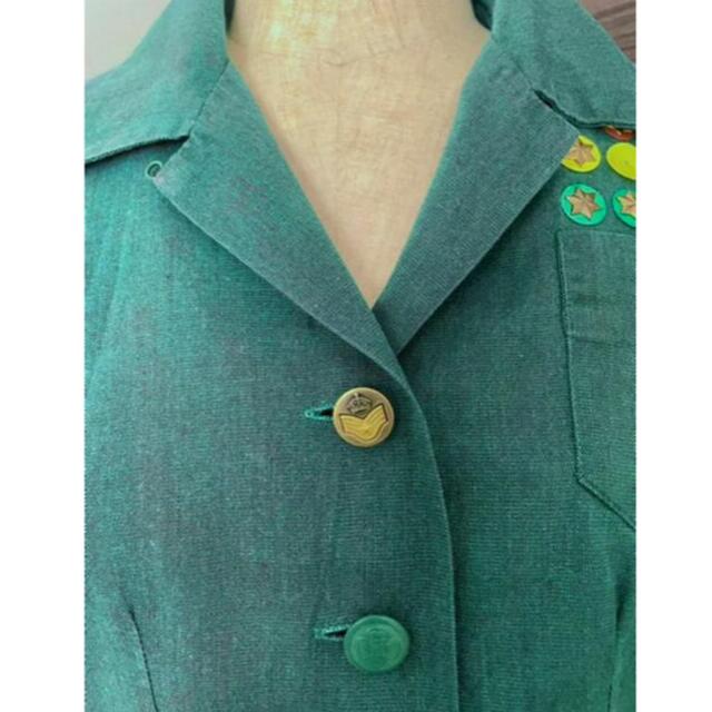 【希少】ガールスカウトシャツ　グリーン　1960年代　Sサイズ　グリーン レディースのトップス(シャツ/ブラウス(半袖/袖なし))の商品写真