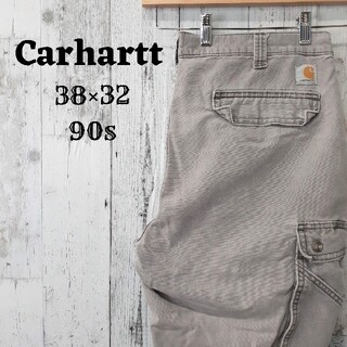 カーハート(carhartt)の希少90sカーハート38×32ペインターパンツグレー灰色ボトムス古着(ペインターパンツ)