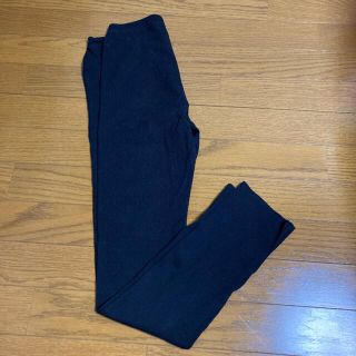 ユニクロ(UNIQLO)のユニクロ リブ レギンス パンツ 黒 L スリット入り(レギンス/スパッツ)