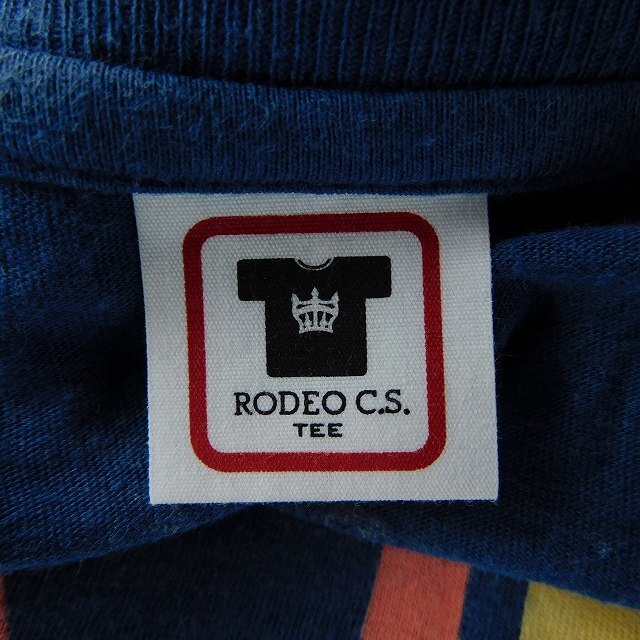 RODEO CROWNS(ロデオクラウンズ)のロデオクラウンズ Tシャツ カットソー 半袖 クルーネック プリント F 青 黃 レディースのトップス(Tシャツ(半袖/袖なし))の商品写真