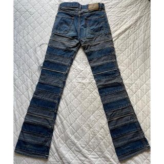 HYSTERIC GLAMOUR ヒステリックグラマー 2AP-0170 KINKY JEANS ツギハギ ウミヘビ 星条旗 パッチワーク フレア デニム インディゴブルー系 F