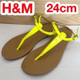 エイチアンドエム(H&M)の◎H&M◎ ネオンイエロー サンダル 24cm(サンダル)