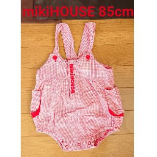 ミキハウス(mikihouse)のロンパース チェック チェック柄 ロゴ 85cm キッズ ベビー(ロンパース)