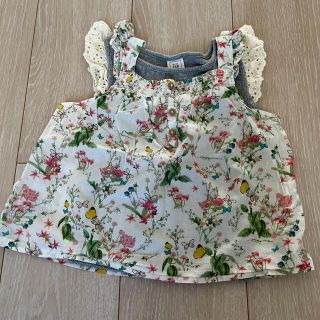 ザラキッズ(ZARA KIDS)のzaraブラウス＆gapタンク(Tシャツ/カットソー)