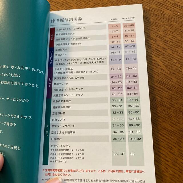 京浜急行株主優待割引券　 チケットの優待券/割引券(その他)の商品写真