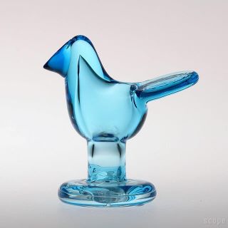 イッタラ(iittala)のscope 脚付シエッポ　スカイブルー×ターコイズ　イッタラ　バード(置物)