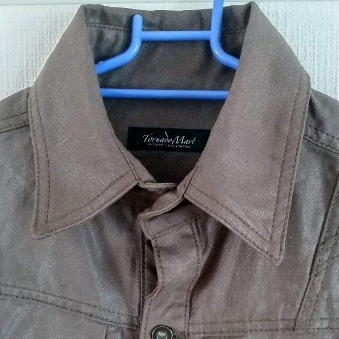 ◆トルネードマート【ポリウレタン加工シャツジャケット】レザーシャツの様な質感です
