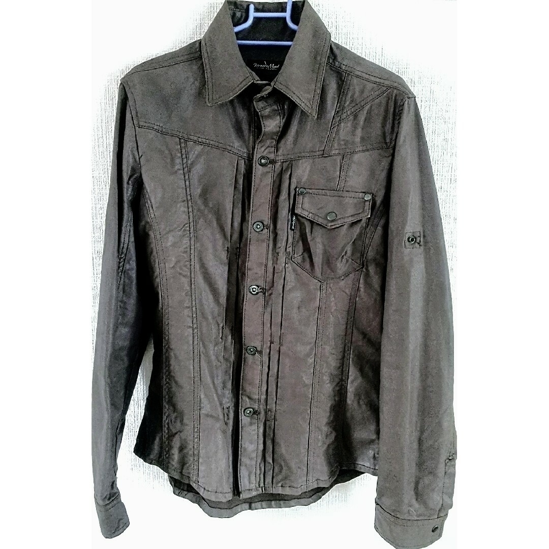 TORNADO MART ポリウレタン コーティング レザー シャツ ジャケット