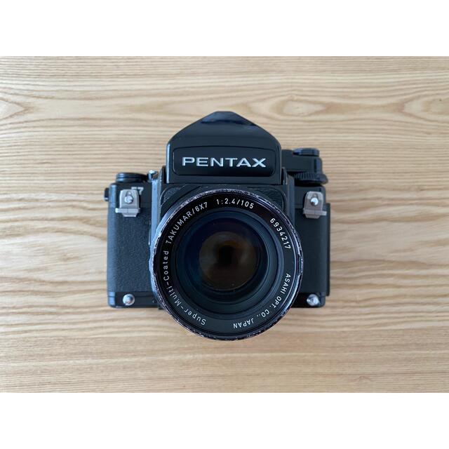 中判カメラ PENTAX67 動作確認済み SMC 105mm f2.4 セット - フィルム