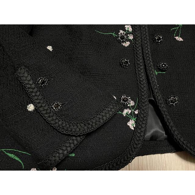 新品未使用タグ付き　ZARA エンブロイダリー　花柄　刺繍　ジャケット　S 黒 7