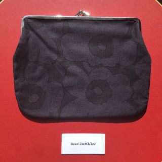 マリメッコ(marimekko)の新品 マリメッコ marimekko ポーチ がま口　ブラック 黒 ウニッコ(ポーチ)