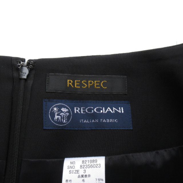 other(アザー)のRESPEC リスペック スカート タック スリット ウール 3 黒 ブラック レディースのスカート(ひざ丈スカート)の商品写真