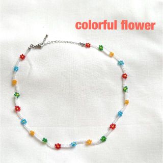 ロンハーマン(Ron Herman)のうさちゃん様専用 colorful flower ビーズネックレス ハンドメイド(ネックレス)