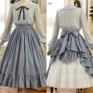 ヴィクトリアンメイデン(Victorian maiden)のROSA BIANCA トラディショナルストライプのギャザースカート(ロングスカート)