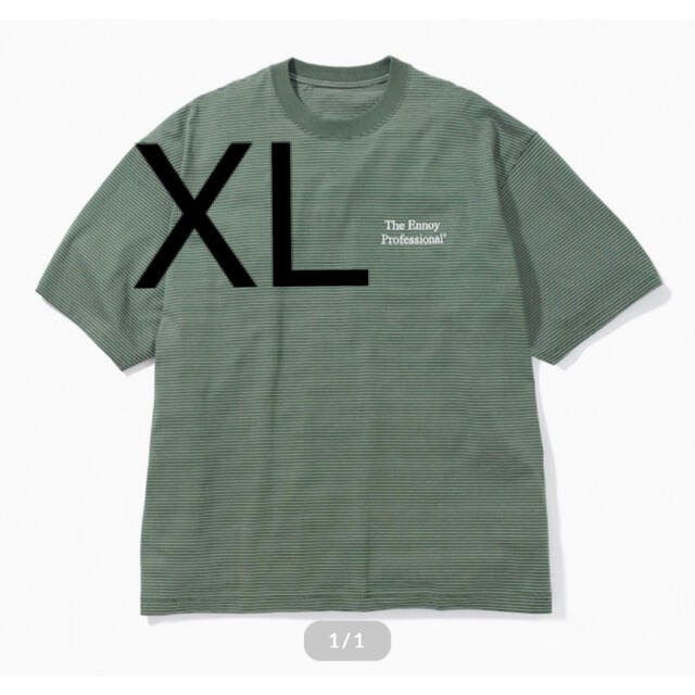 ENNOY Border Tシャツ(GREEN × WHITE) XL ボーダー