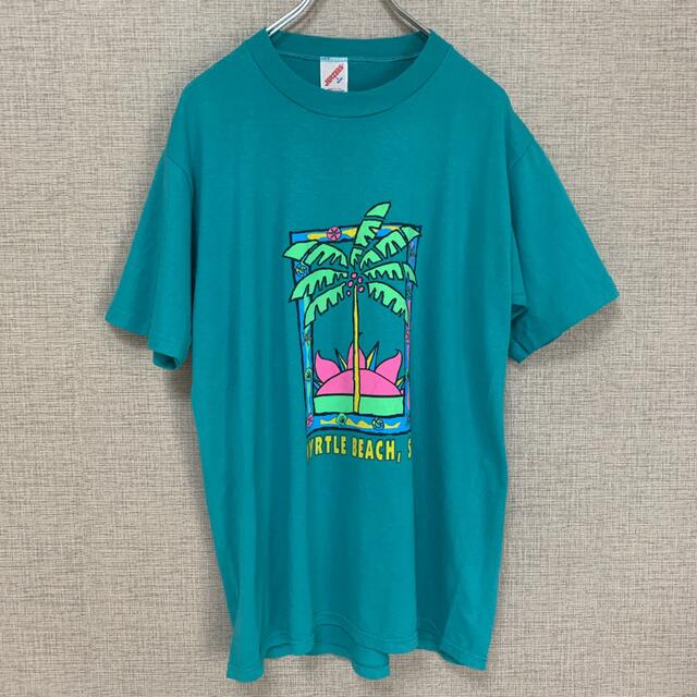 90s ビンテージ　アメリカ製　USA製　　tee ビーチ　ヤシの木