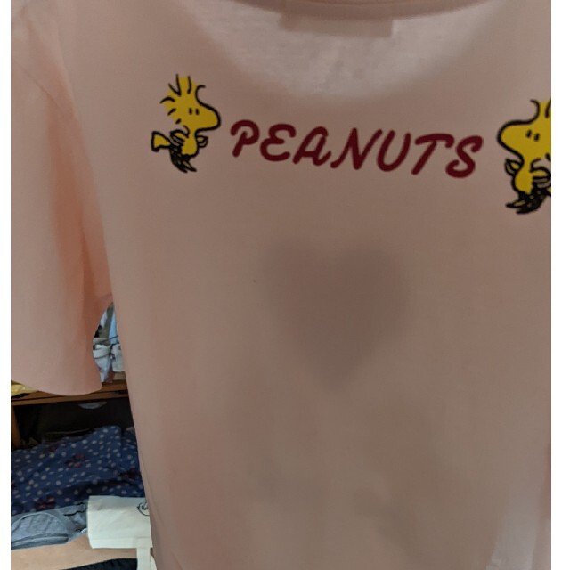 PEANUTS(ピーナッツ)の❤️お値下げ【美品】レディース　ピンクスヌーピーＴシャツと可愛い布バッグ レディースのトップス(Tシャツ(半袖/袖なし))の商品写真