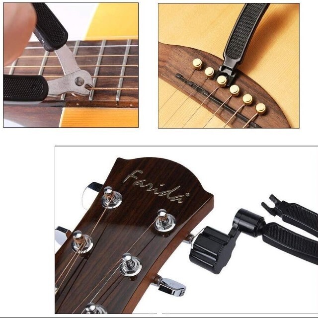 サービスストリングワインダー ギター弦交換弦カッター ピン抜き 万能キット 多機能 器材