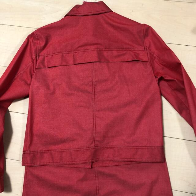 赤スーツ上下セット レディースのフォーマル/ドレス(スーツ)の商品写真