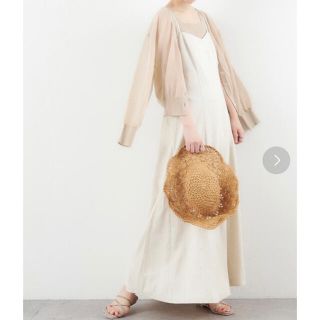 ナチュラルクチュール(natural couture)のバックリボンリネン混キャミワンピース(ロングワンピース/マキシワンピース)