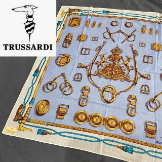 トラサルディ(Trussardi)の❤️トラサルディ❤️ハンカチ バンダナ スカーフ 新品 ブルー 青 綿100%(バンダナ/スカーフ)